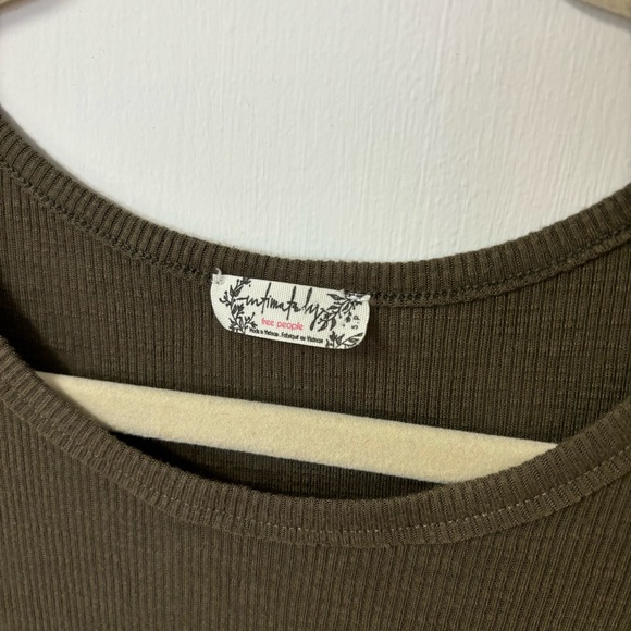 Free People Intimately Long Beach Tank Top in Army Green Small - Picture 4 of 6